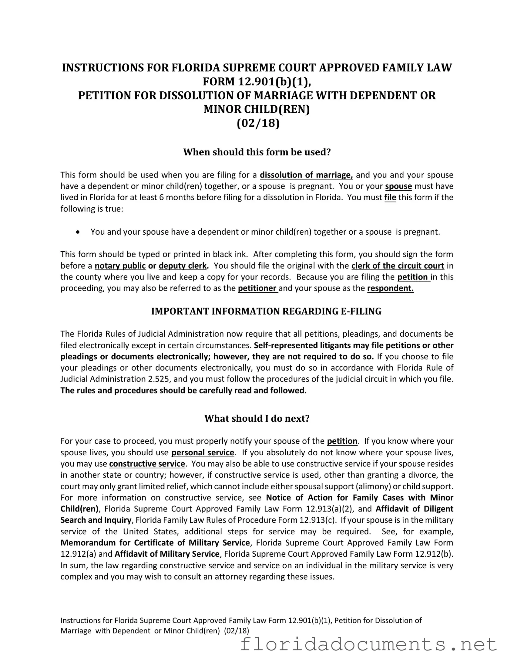 Fill in a Valid Florida Divorce Decree Form