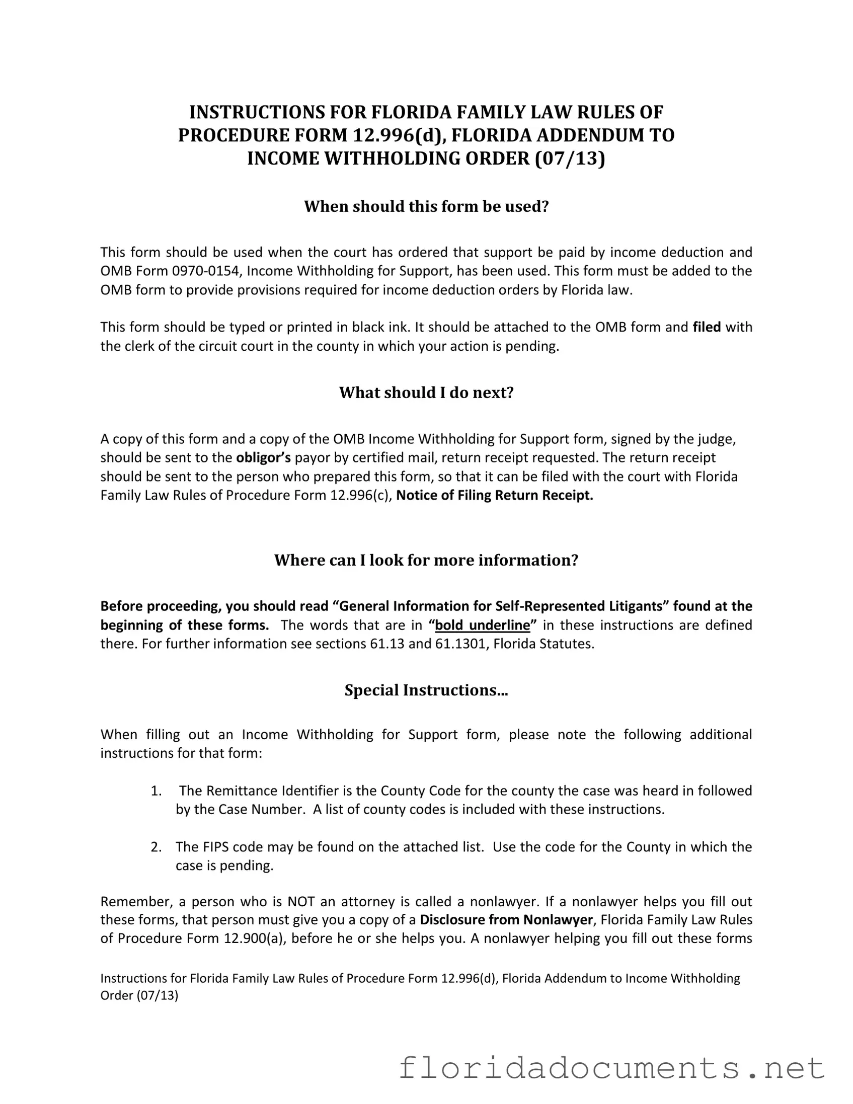 Fill in a Valid Florida Addendum To Income Form