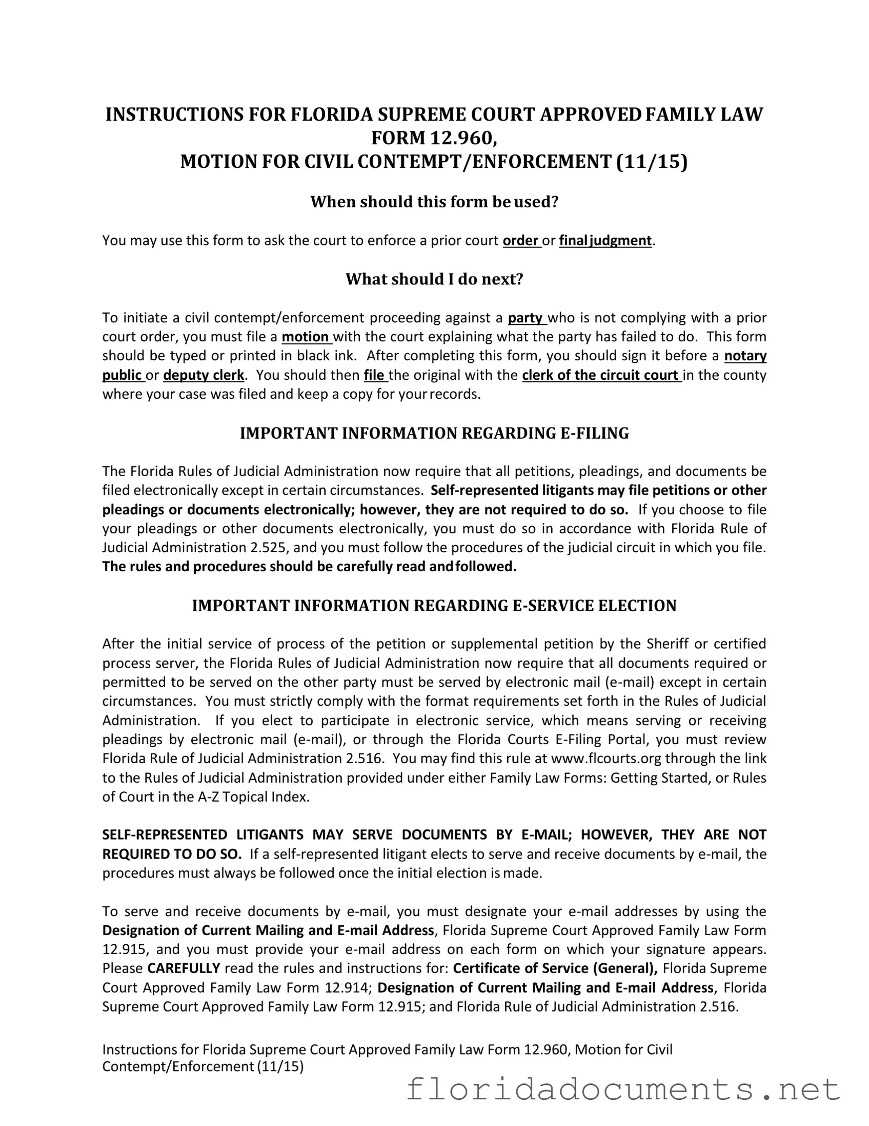 Fill in a Valid Florida Motion Form