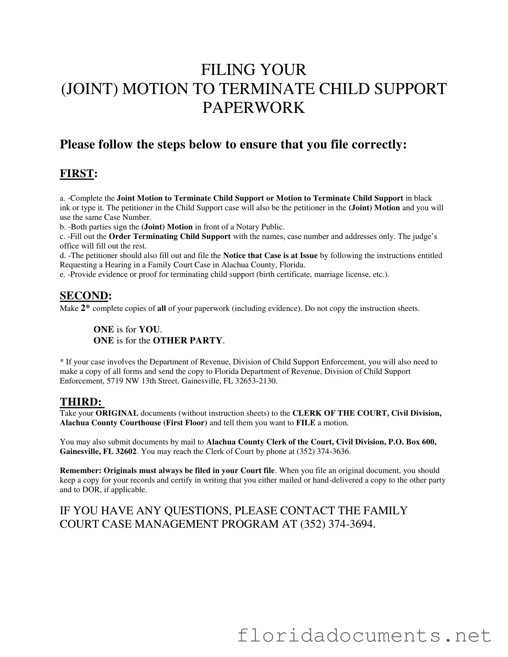 Fill in a Valid Florida Motion Terminate Income Deduction Order Form