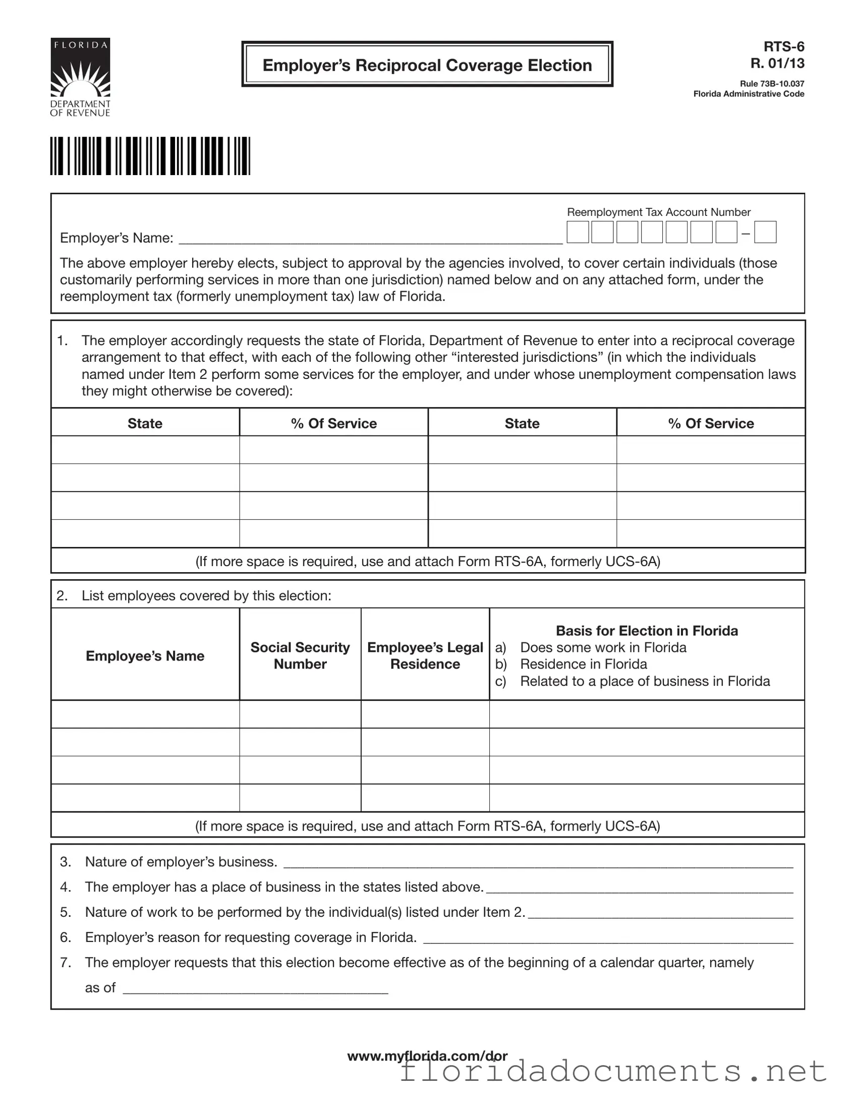 Fill in a Valid Florida Rts 6 Form