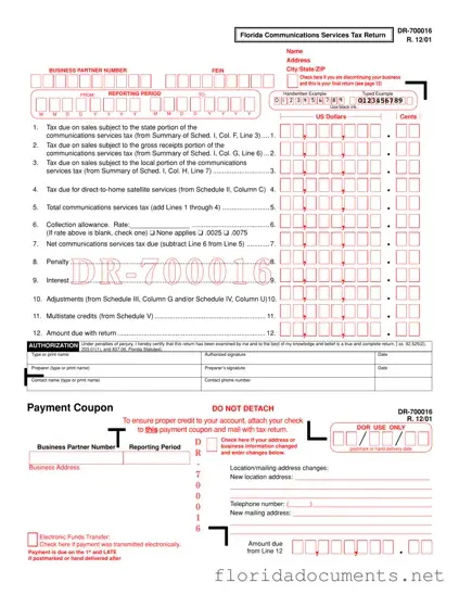 Fill in a Valid Business Partner Number Florida Form