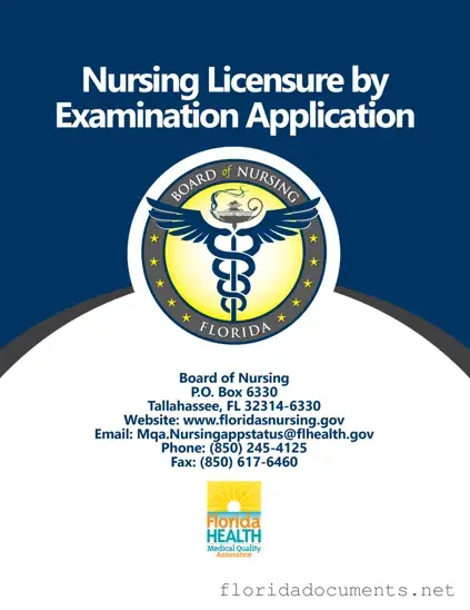Fill in a Valid Florida Board Nursing Application Form