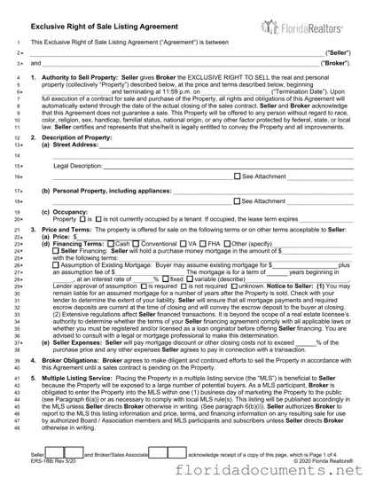 Fill in a Valid Florida Listing Agreement Form