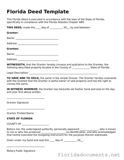 Free  Deed Document for Florida