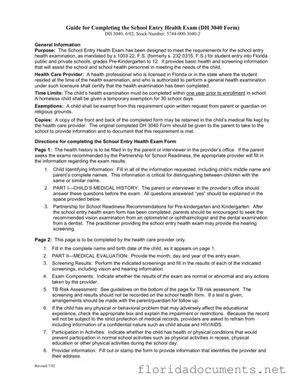 Fill in a Valid Health For Florida Form